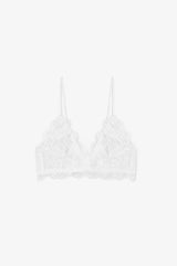 Lace bra with trim White