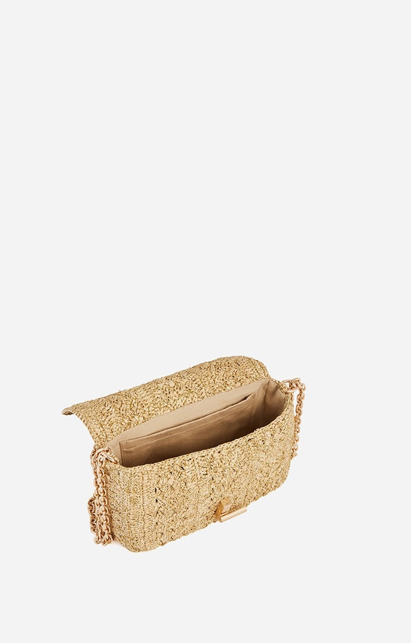Sac Nano Moon Raphia et Lurex Or