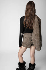 Short Scott Daim Froissé Studs